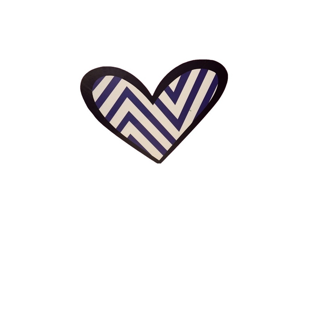 Vintage Wall Art Retro Heart Pattern Chevron Print Pink White Wooden Frame - Picture 6 of 6